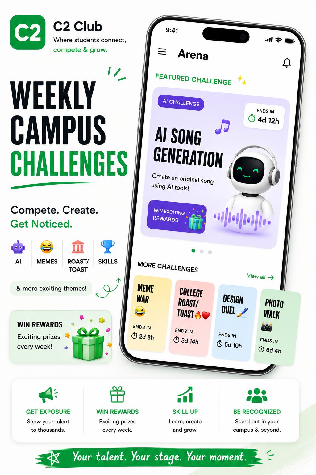 Weekly Campus Challenges - Compete, Create, Get Noticed